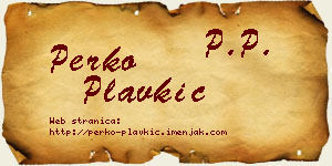Perko Plavkić vizit kartica